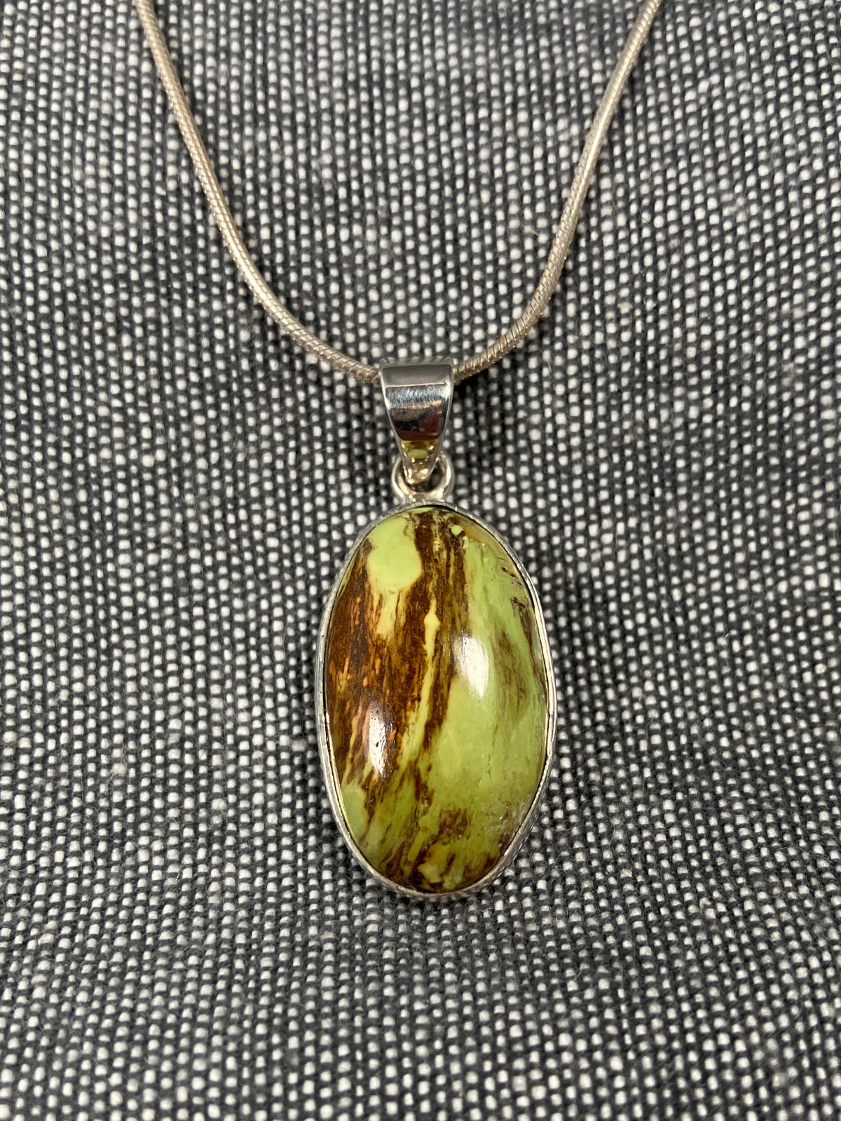 Gaspeite Oval Pendant