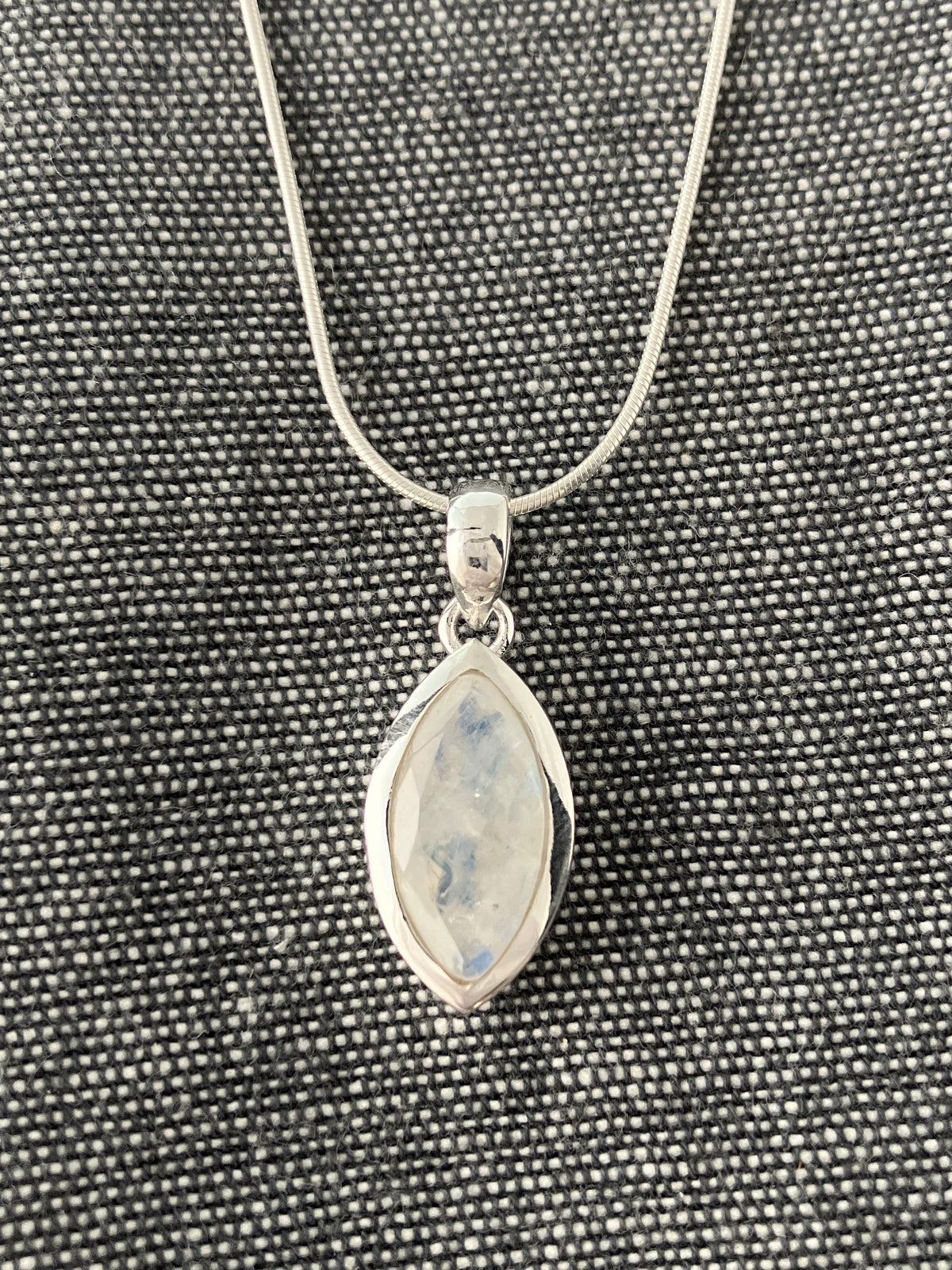 Moonstone Facetted Leaf Pendant