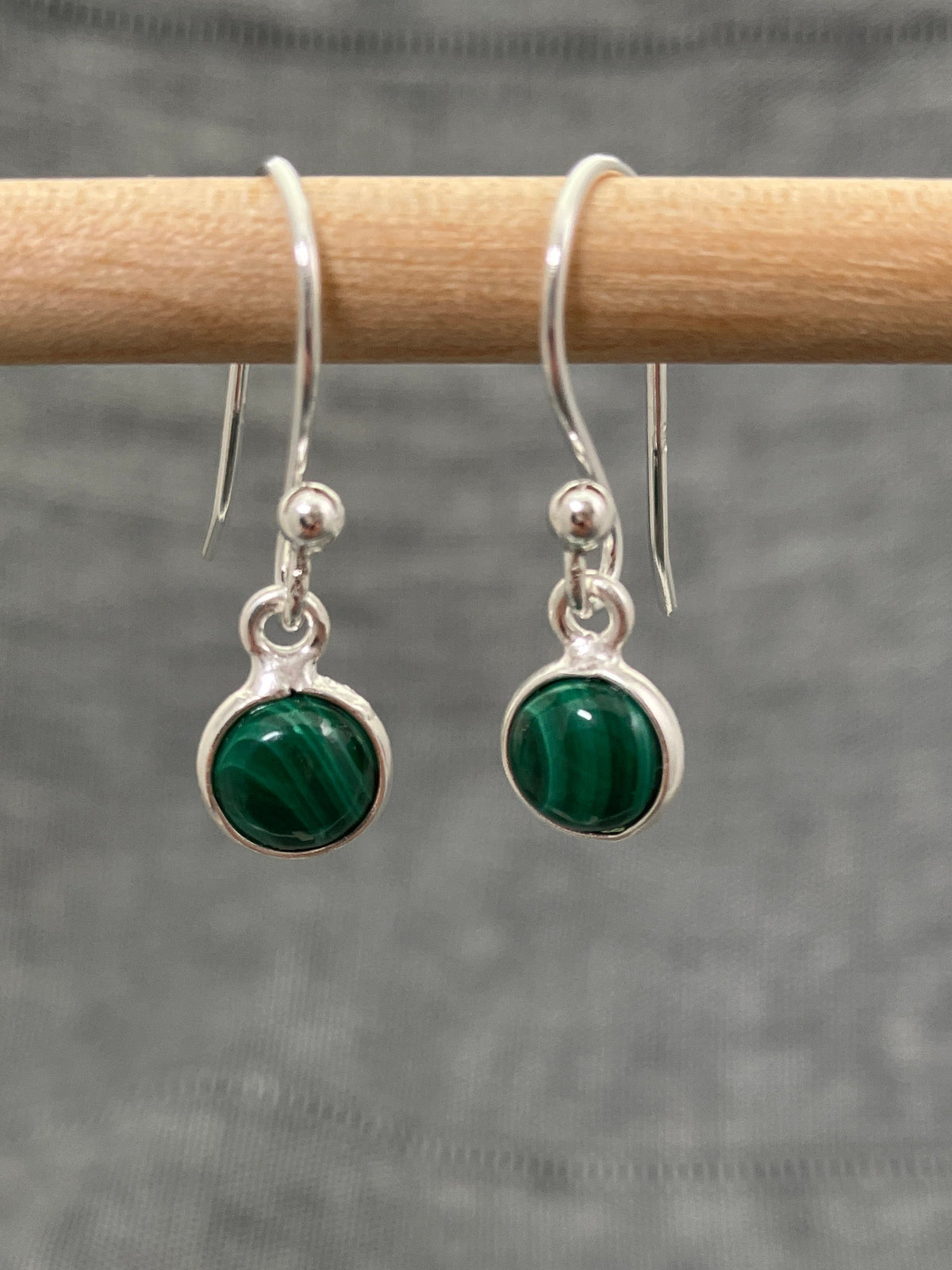 Malachite Little Round Earrings