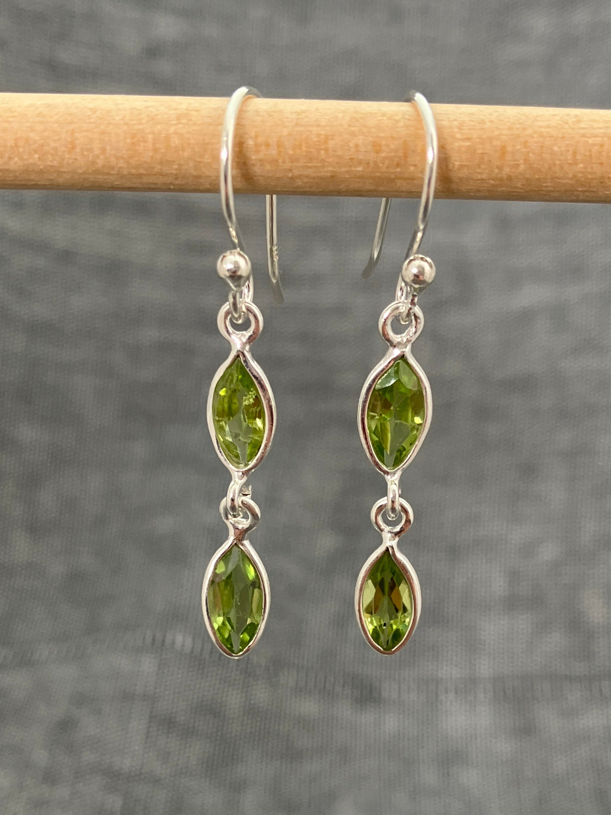 Peridot Cut Double Pip Earrings