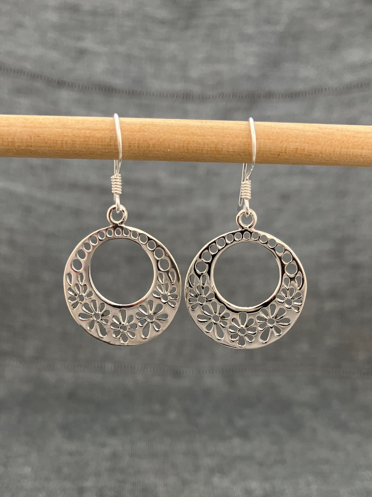 Flower Circle Earrings