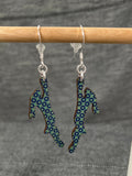 Wood Blue Hare Earrings