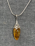 Amber Pointed Filigree Pendant