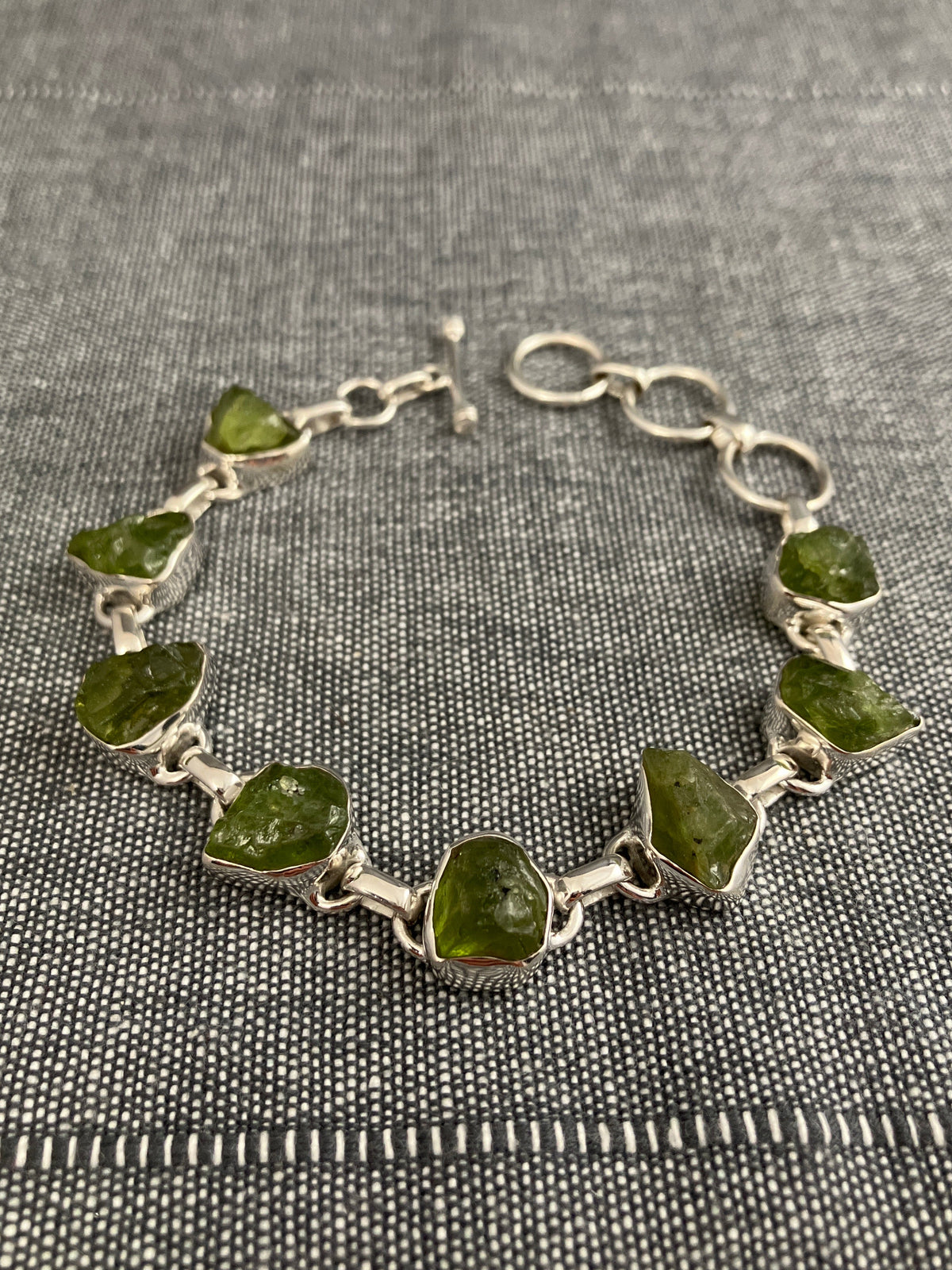 Peridot Uncut Stones Bracelet