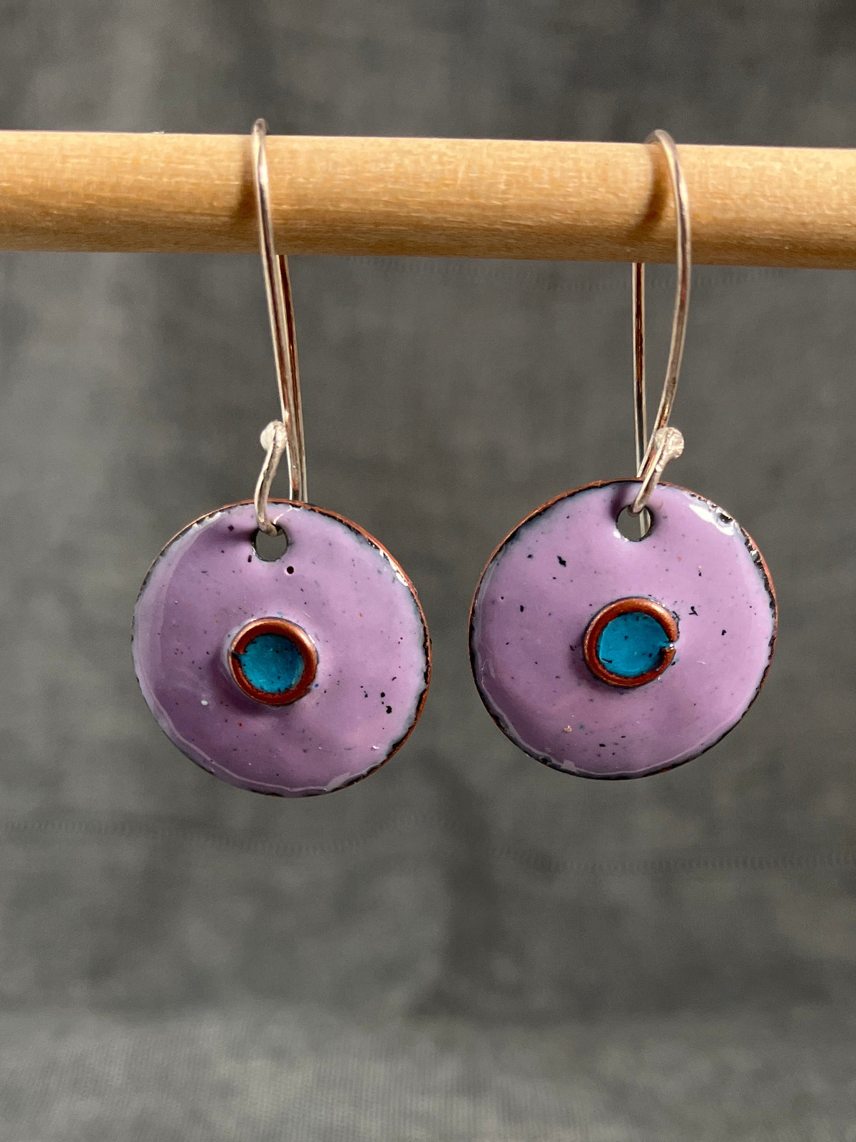 Lilac Disc Earrings