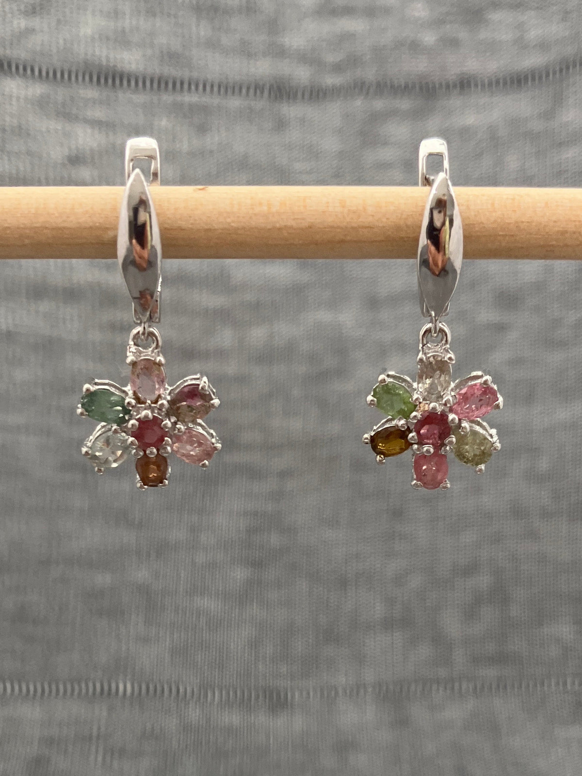 Tourmaline Flower Earrings