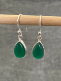 Green Onyx Medium Pear Earrings