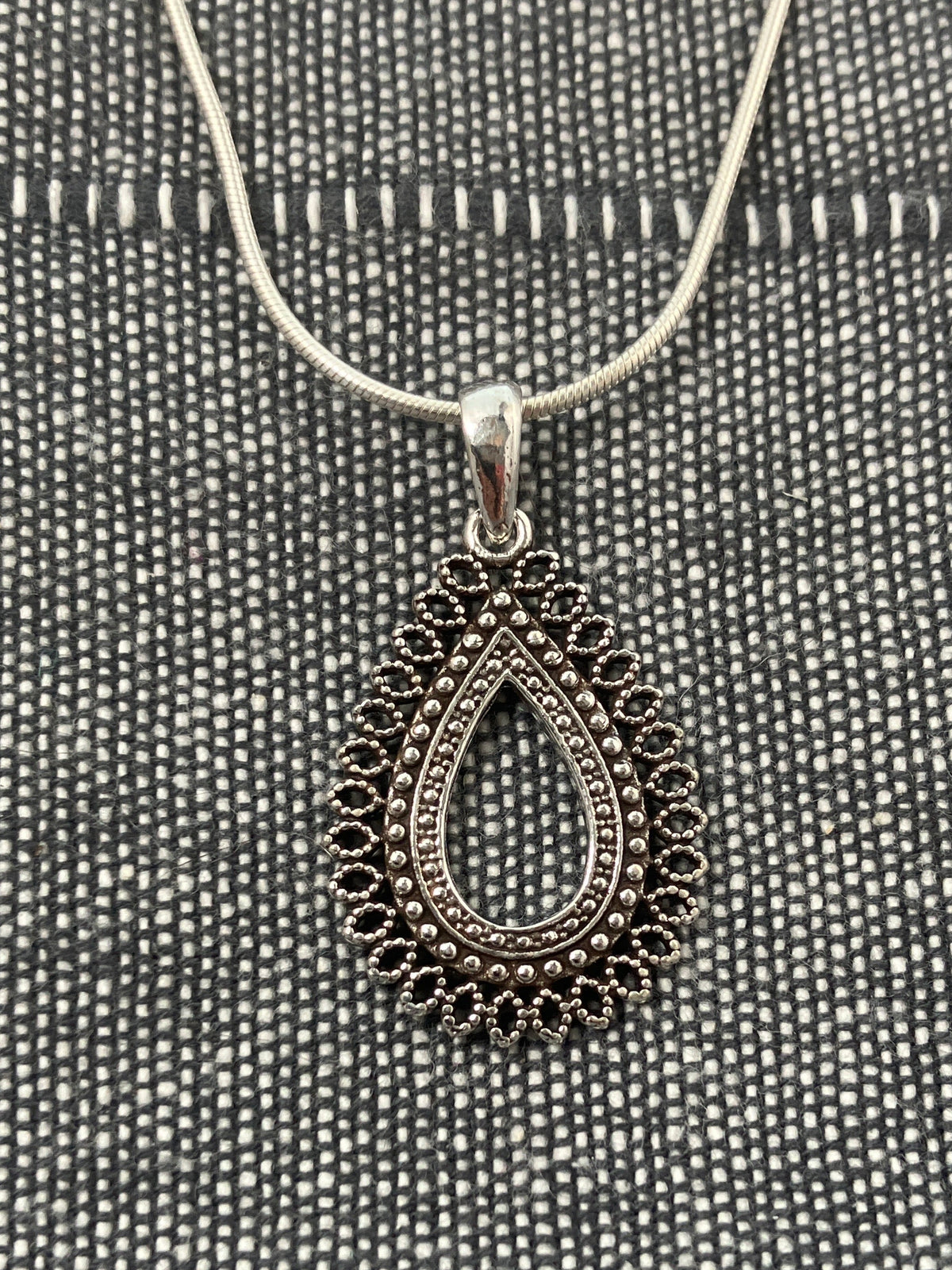 Ornate Jali Pear Pendant