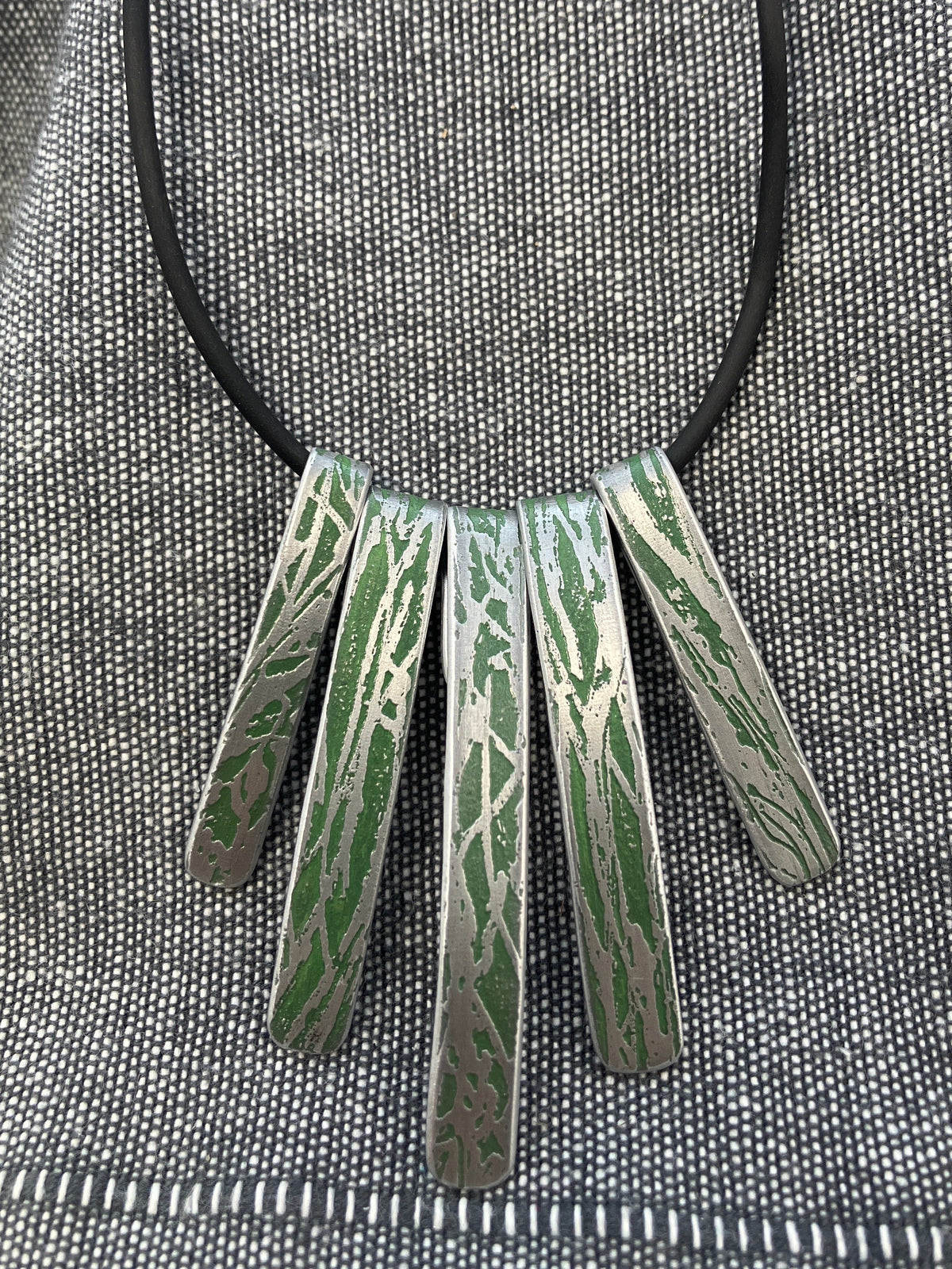 Rhythm Five Piece Green Necklace