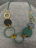 Pineapple Teal Loops Cord Necklace