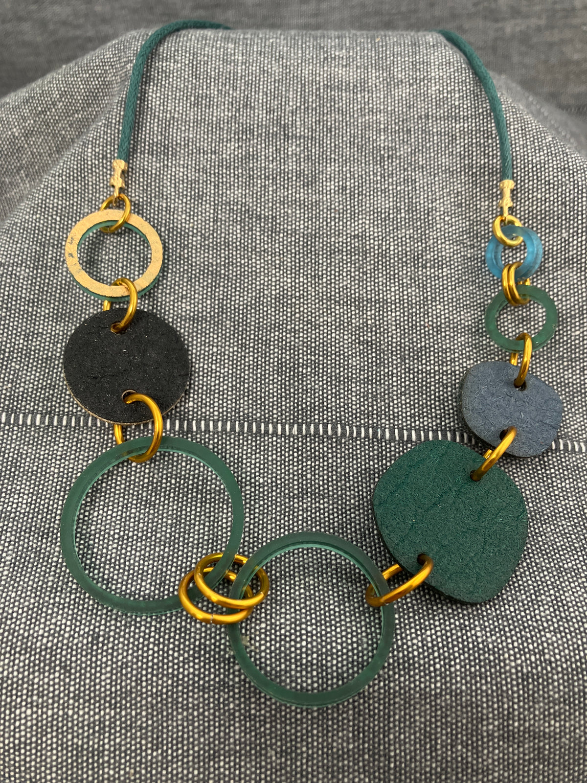 Pineapple Teal Loops Cord Necklace