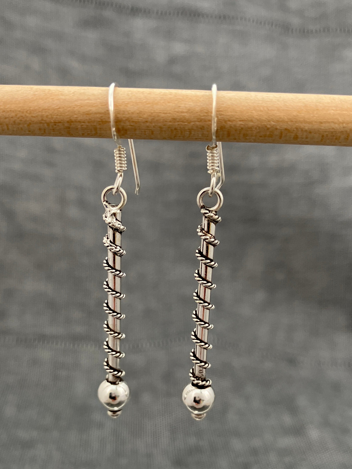 Roped Bali Stick Earrings