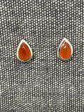 Carnelian Framed Pear Studs