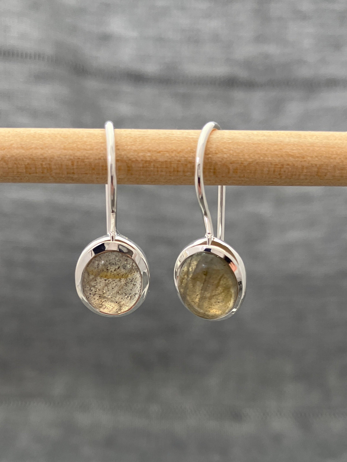 Labradorite Oval Fixed Hook Earring