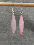 Pink Shell Long Marquise Earrings