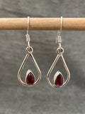 Garnet In A Pear Earrings