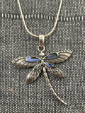 Paua Shell Long Tailed Dragonfly Pendant