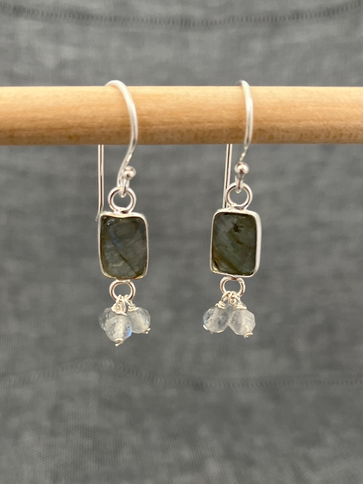 Labradorite Tasselled Earrings