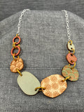 Wood Natural Green Chain Necklace