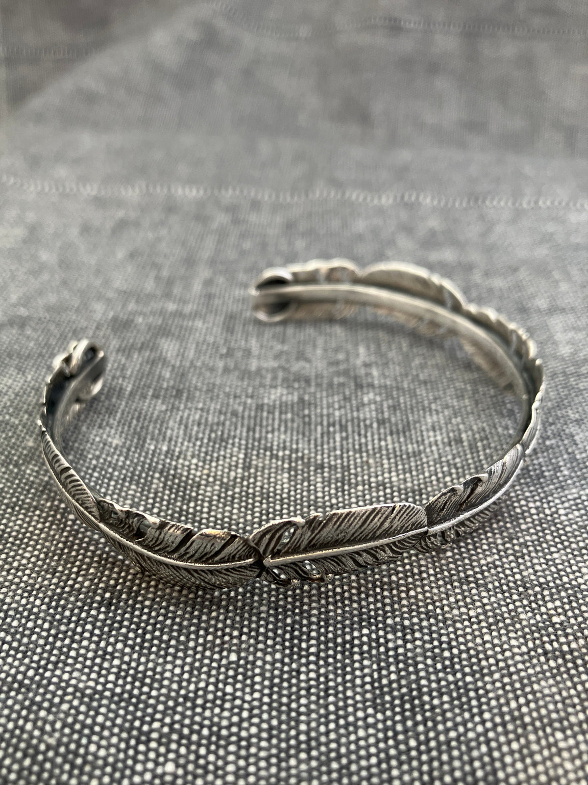 Line Of Feathers Cuff Bangle