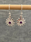 Amethyst Cut Daisy Earrings