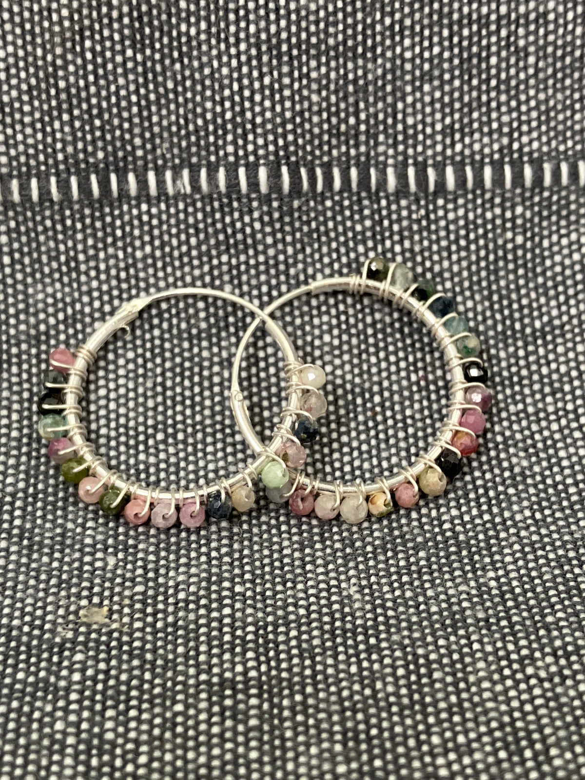Tourmaline Stone Hoops