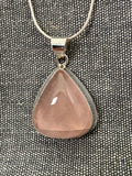 Rose Quartz Wide Pear Pendant