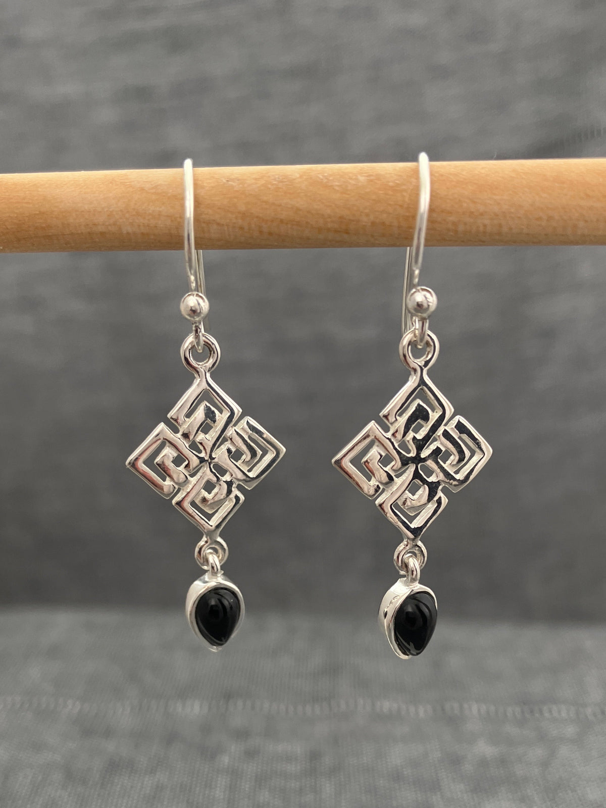 Black Onyx Knotwork Earrings