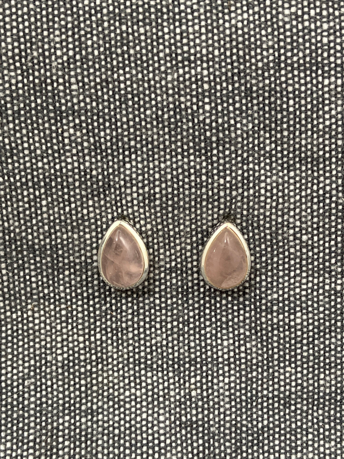 Rose Quartz Pear Studs
