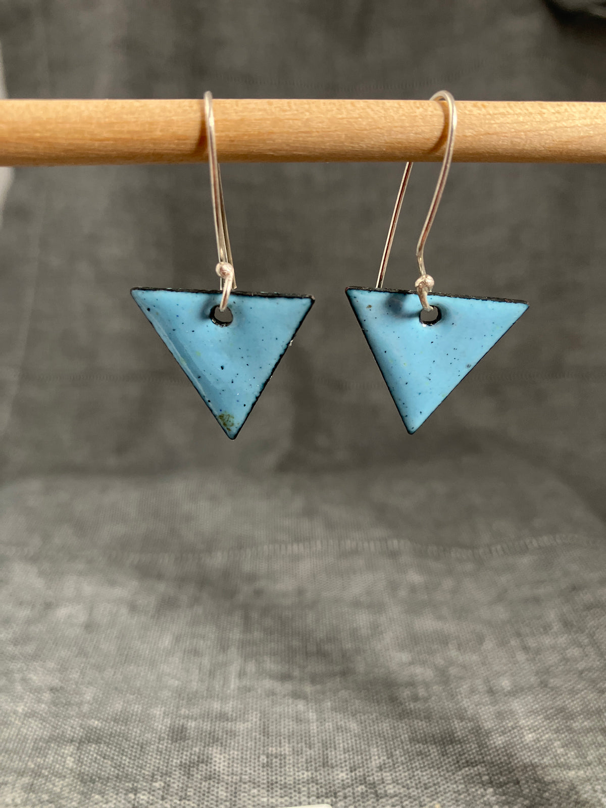 Light Blue Triangle Earrings