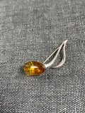 Amber Musical Note Brooch