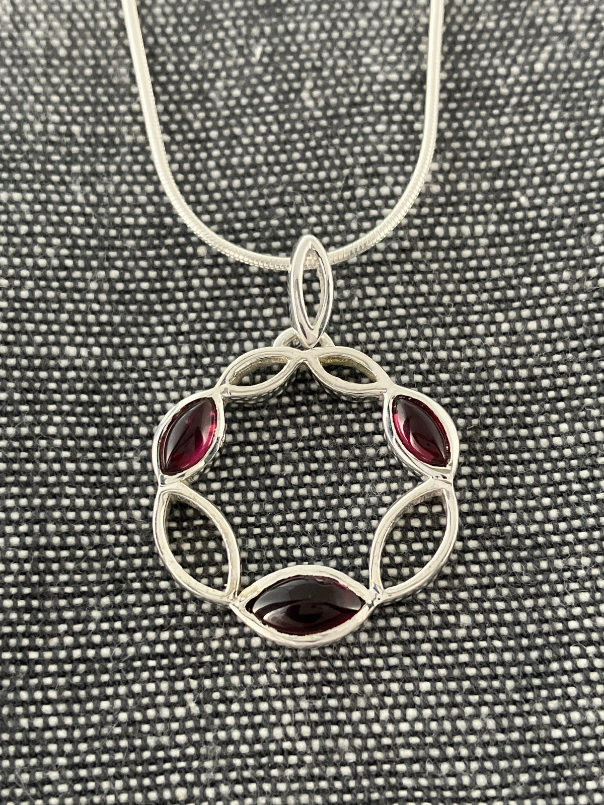 Garnet Wreath Pendant