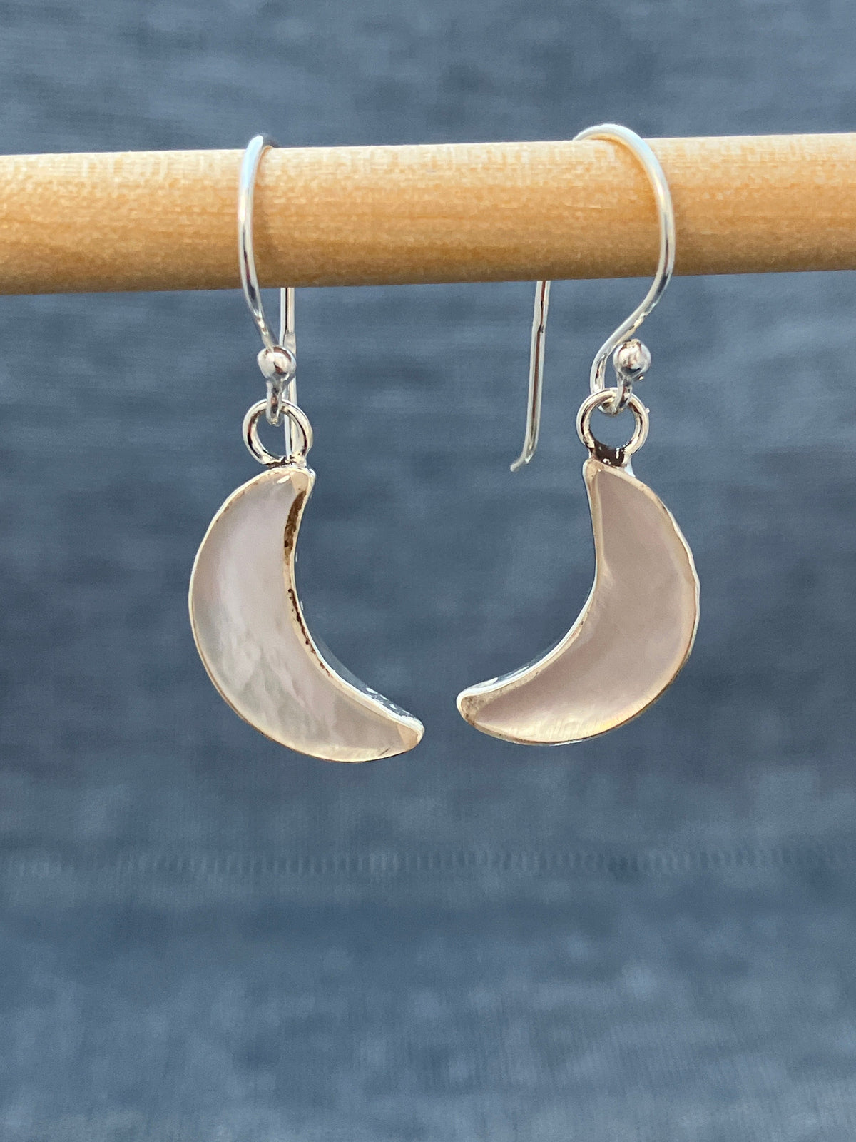 Mother Of Pearl Crescent Moon Earrings
