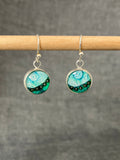 Round Green Beady Earrings