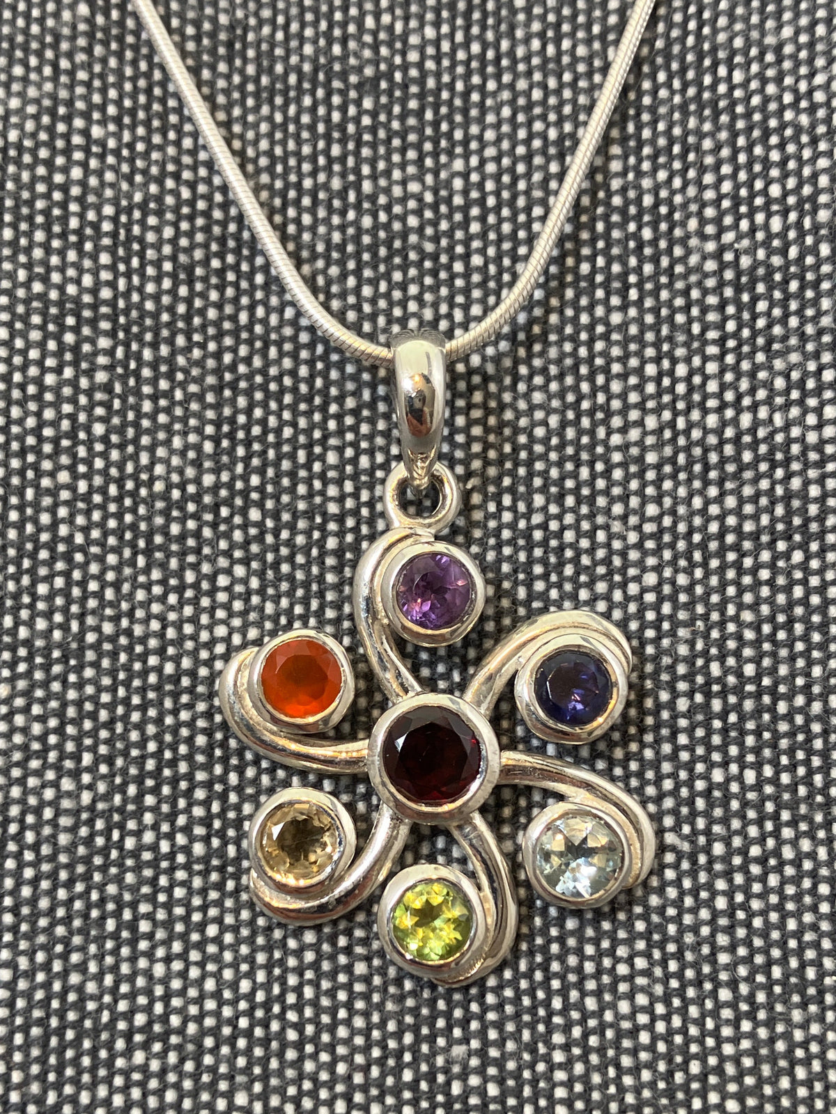 Chakra Curly Flower Pendant