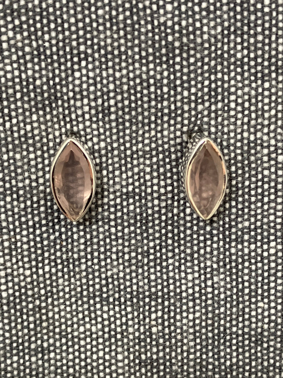 Rose Quartz Marquise Cut Studs