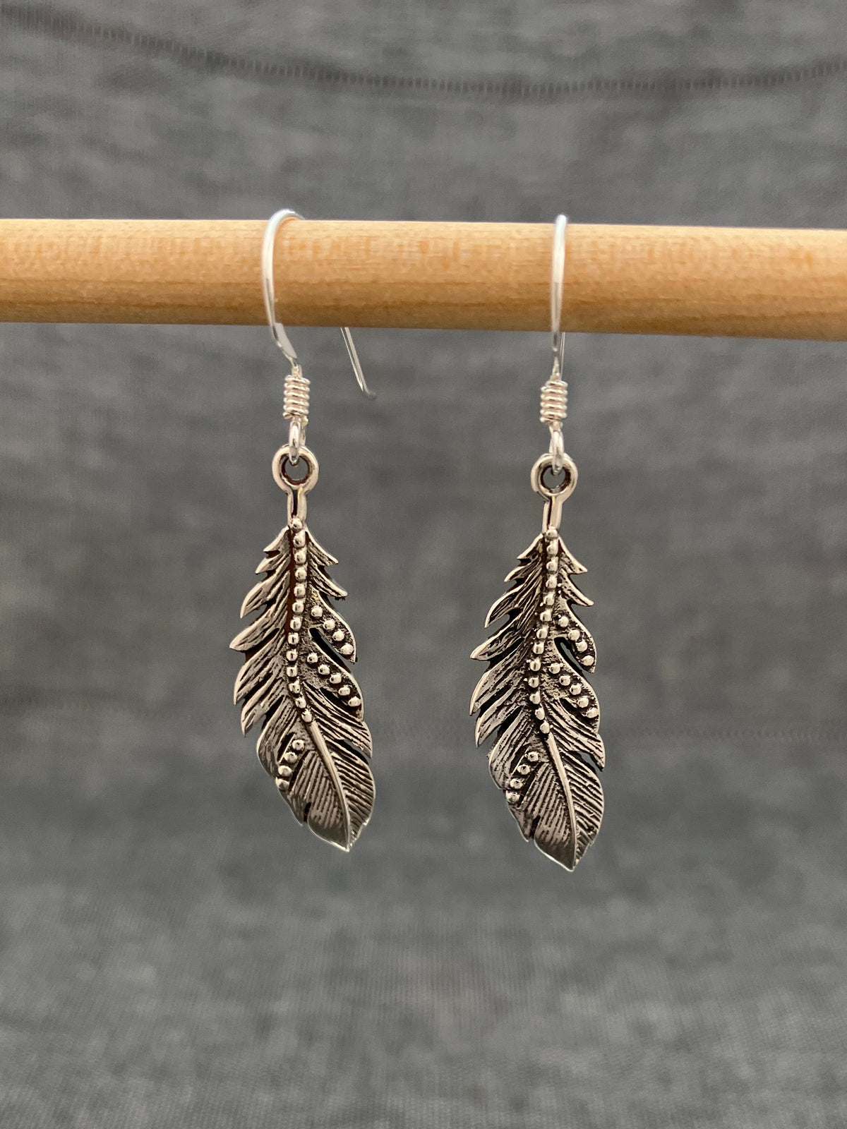 Dotted Feather Earrings