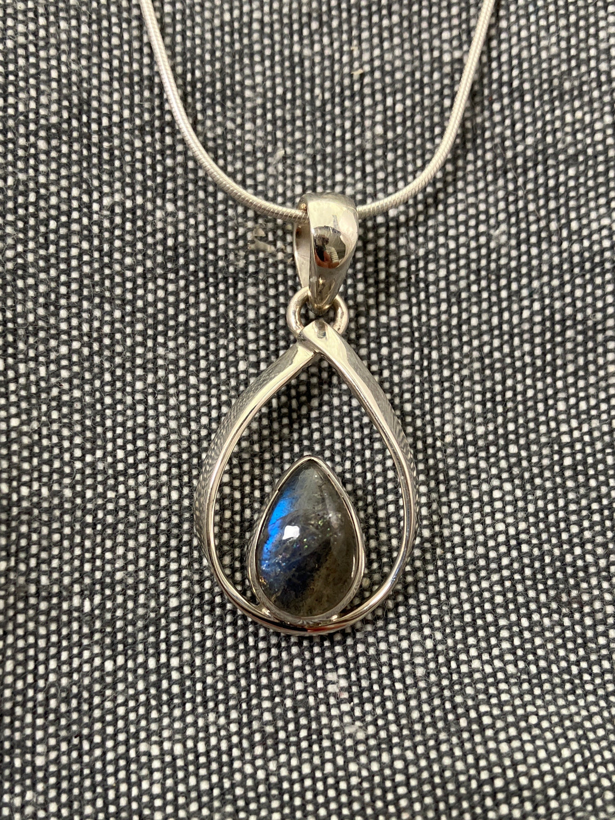 Labradorite Pear In Loop Pendant