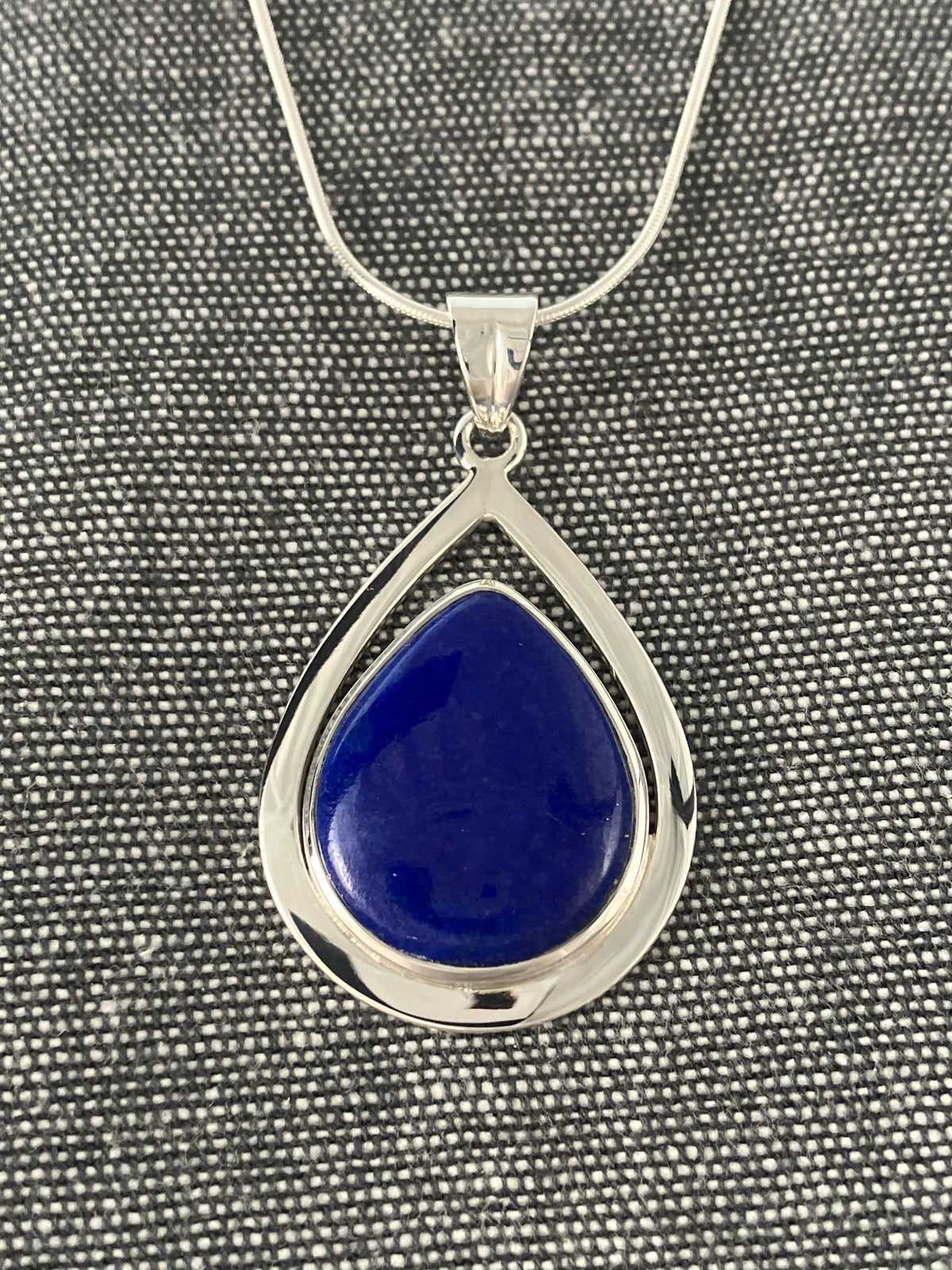 Lapis Framed Pear Pendant