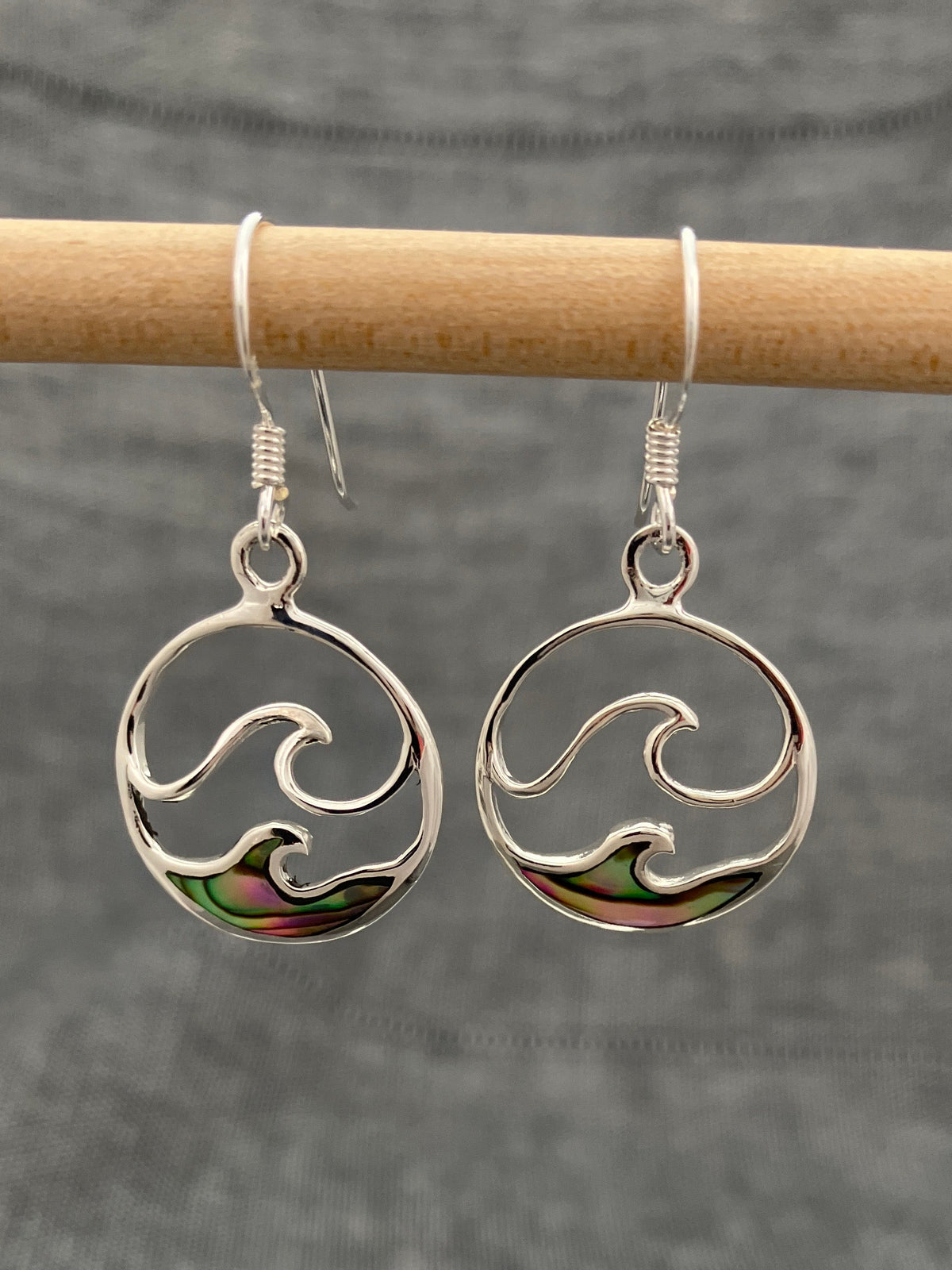 Paua Shell Wave Earrings