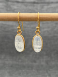 Moonstone Gold Plated Oval Earring