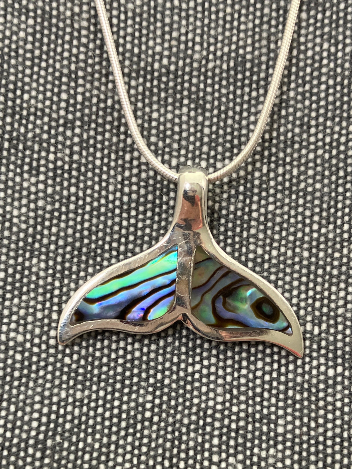Smaller Paua Shell Whaletail Pendant