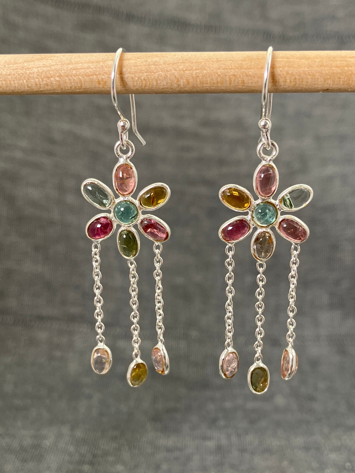 Tourmaline Daisy Dangles Earrings