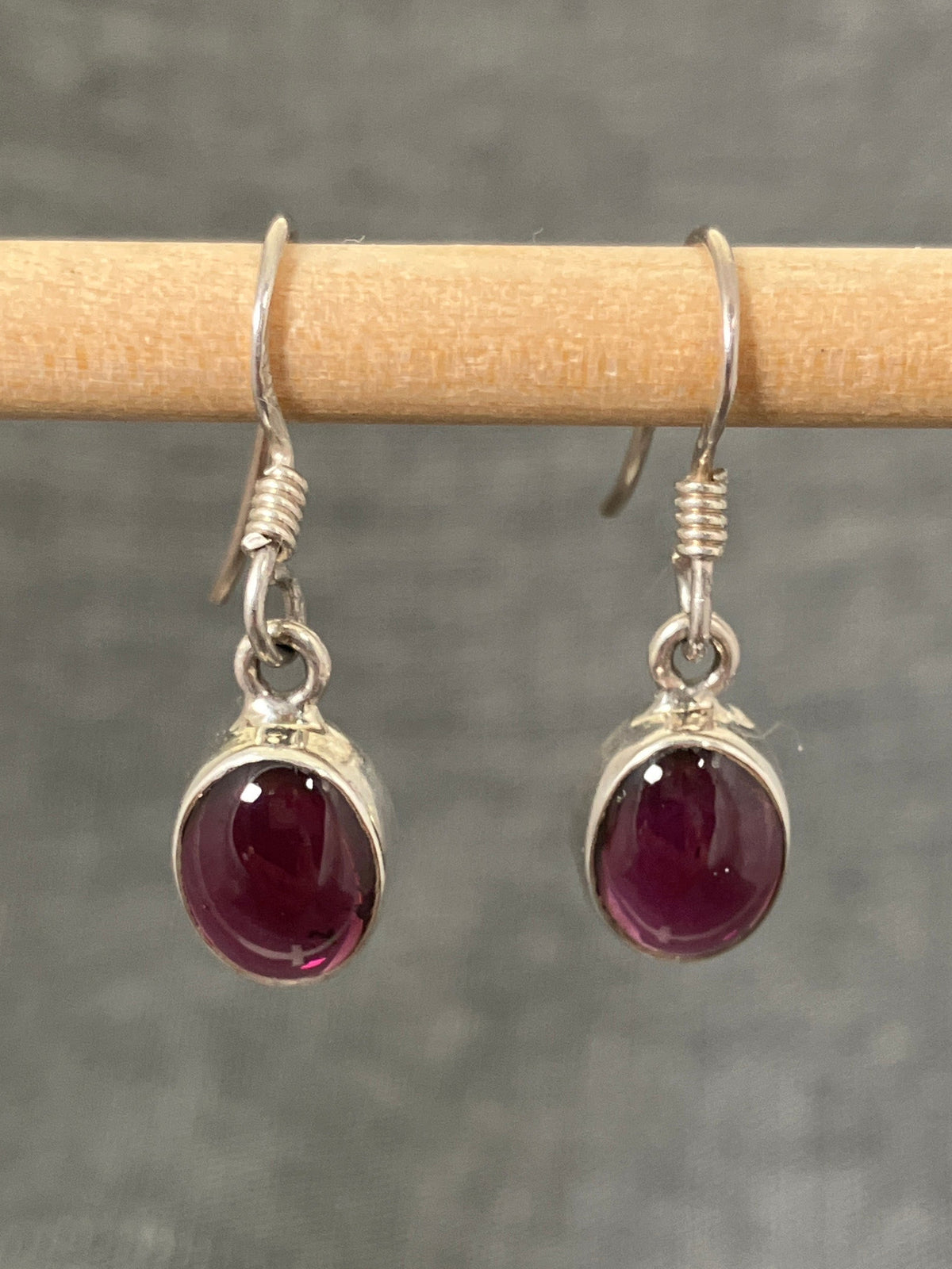 Garnet Medium Oval Earrings