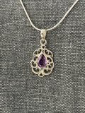 Amethyst Ornate Frame Pendant