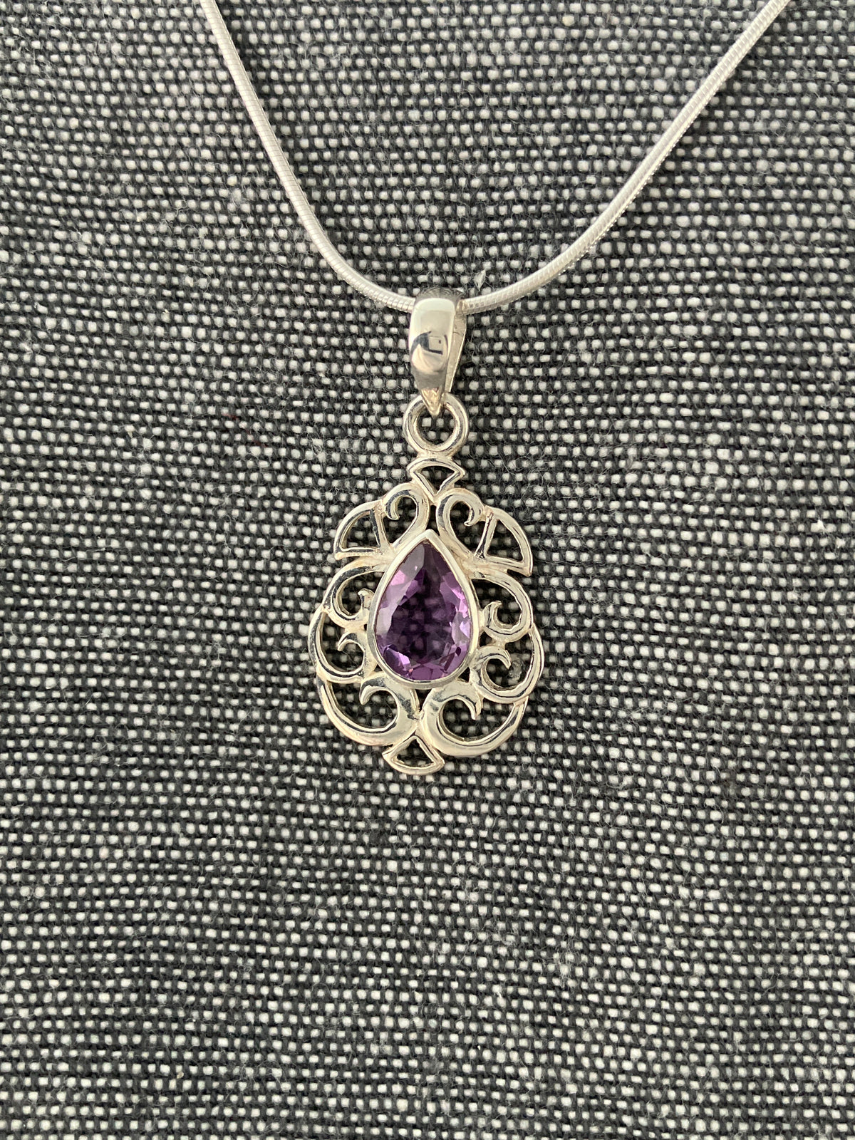 Amethyst Ornate Frame Pendant