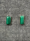 Malachite Rectangle Studs