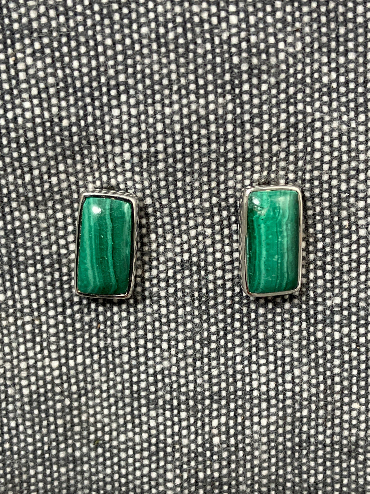 Malachite Rectangle Studs