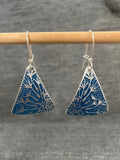 Out Of Line Blue Dandelion Triangle Earrings