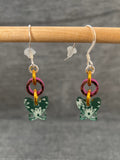 Shimmer Teal Pink Drop Earrings
